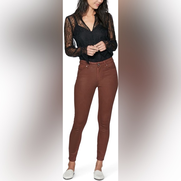 PAIGE Denim - Paige HOXTON ANKLE in Burgundy Dust LUXE COATING NEW